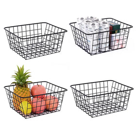 Economical Custom Design Black Modern Metal Storage Basket