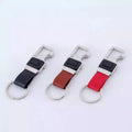 Factory Art and Craft Custom Logo Metal Car Key Tag Leather Chain Round Key Ring Keyring Pu Leather Keychains