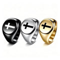 Waterproof and Non-fading 316L Stainless Steel Ring Cross Christian Popular Jewelry Accessory Holiday Gift MegaBDM
