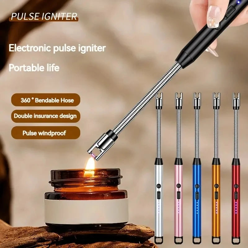 Rechargeable Arc Flameless Plasma Lighter  Windproof Kitchen USB Lighter for BBQ Gas Stove Ignition