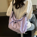 Casual Pleated Women Shoulder Hobos Bags Solid Color Outdoor Sports Ladies Crossbody Bag Simple Nylon Cloth Female Handbag Tote