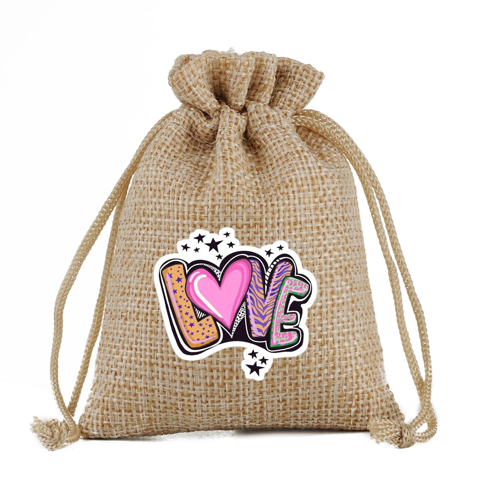 Customized Wholesale Valentine's Day Cotton Gift Bag Drawstring Pocket Blank Printed Reusable and Eco-Friendly