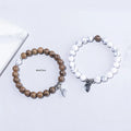 Small Business Support Handmade Stone Boutique Valentines Couple Gift Bracelet Magnetic Heart Charm Pendant Bracelets Jewelry