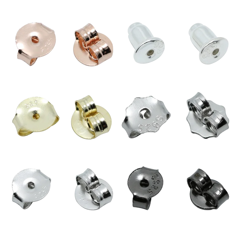 Hypoallergenic Butterfly Design 925 Silver Plated Gold Plated Connectors Earring Back Stopper for Jewelry Making