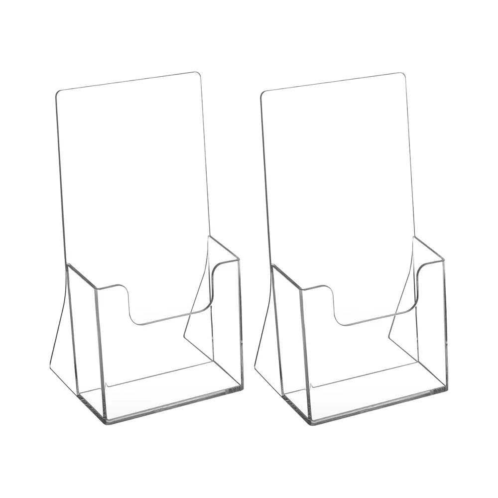 4 Inch Clear Acrylic Floor Standing Eco-friendly Brochure Holder Multi-Purpose Office Organizer Customized Color Logo for