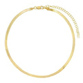 Gemnel Classic 925 Sterling Silver Snake Wide 3.6mm Herringbone Chain Bohemian Choker Necklace
