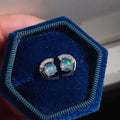 925 Sterling Silver Beautiful Girls Stud Earrings Fashion Design Small Simple Natural Opal Gold for Women for Parties Gifts