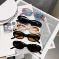 New Trendy Personalized Contrast Pink Purple Pearl Color Hip Hop Punk Sunglasses Small Frame Oval Sunglasses With Metal Star