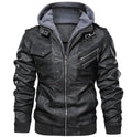 Wholesale Men Motorbike Pu Leather Jacket for Winter Custom Design Zipper up Casual Motorcycle Jacket With Hood