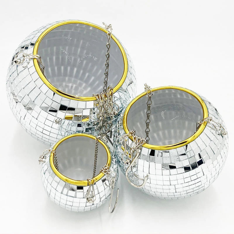 Wholesale Self-Watering Disco Ball Planter Hanging Flower Pots for Garden Home Decor Stylish Indoor Outdoor Wall-mounted