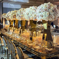 New Stainless Steel Dessert Table Thin Waist Diamond Flower Stand Vase Wedding Table Decoration Shiny Gold Flower Stand