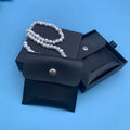 Black Custom Emboss Pu Leather Jewelry Pouch with Box