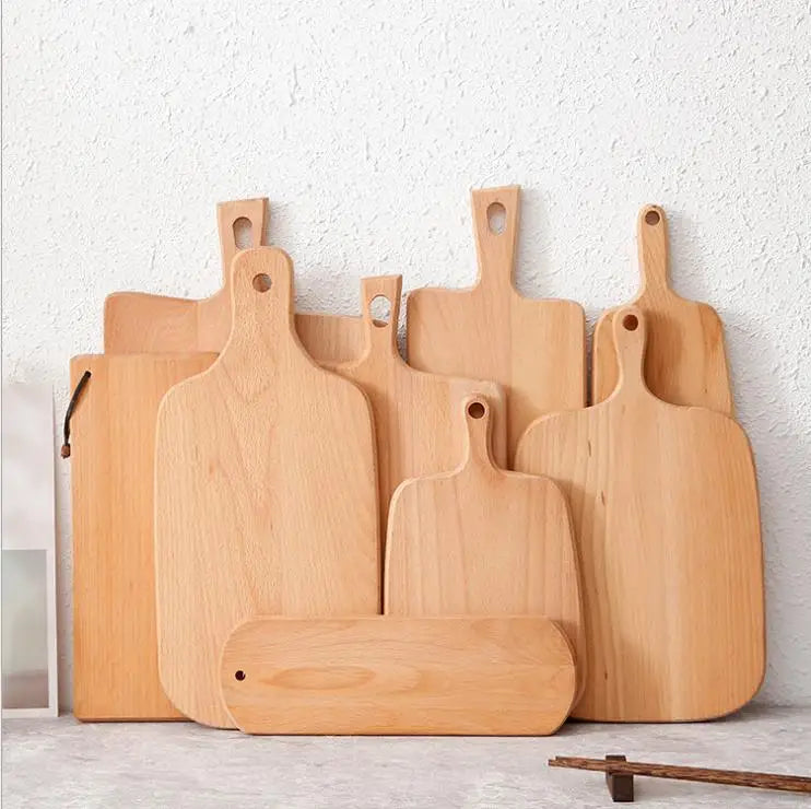 Japanese Style Simple Square Beech Wood Pizza Board Custom Size Cutting Cheese Plate Kitchen Nature Chopping Blocks Home Use