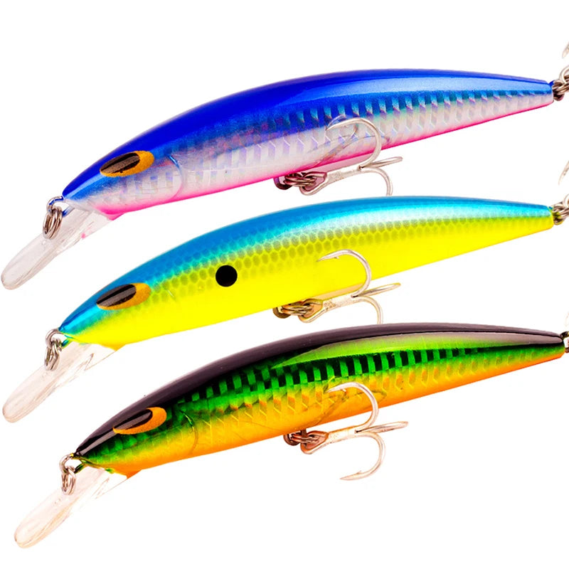 KEWOTE 11cm 20g 5 Colors Artifical Hard Minnow Fishing Lure Suspending Floating Minnow Bait for Freshwater and Saltwater