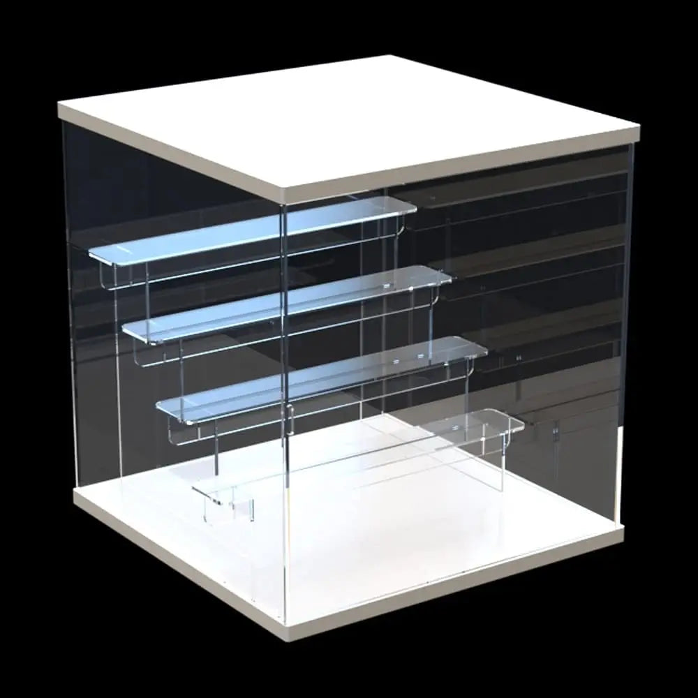 4-Tier Clear Acrylic Display Case Display Box Display Stand with Door