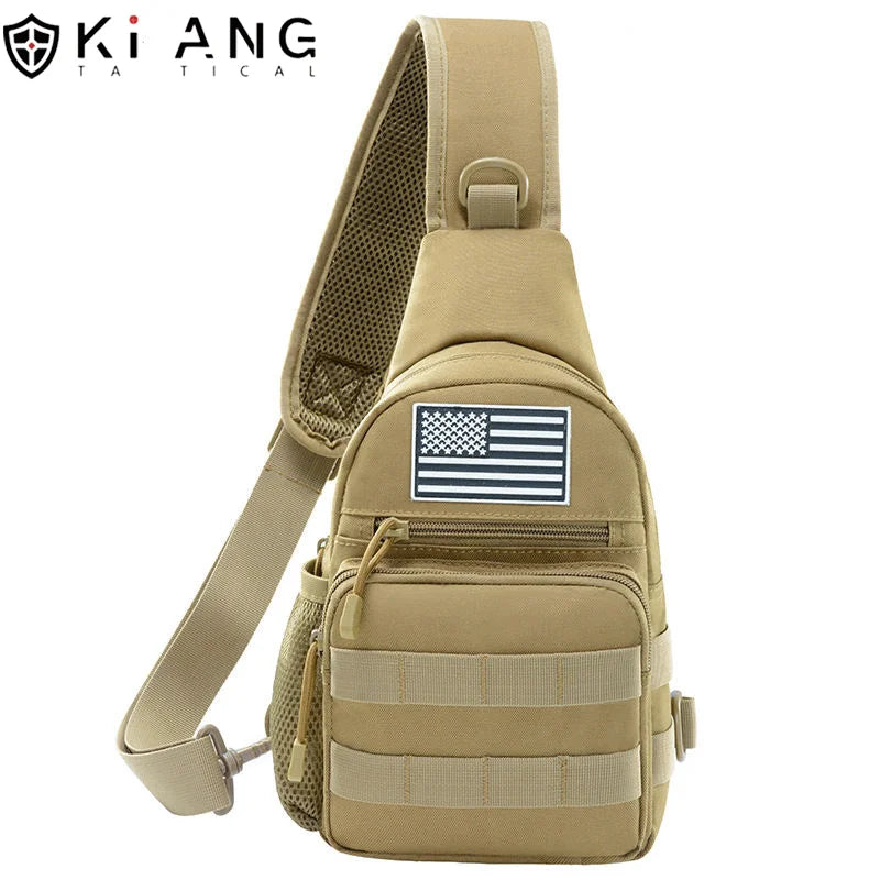 Outdoor Tactical Chest Pack Bag with Molle Webbing and Water Resistant Messenger Crossbody Bags Men