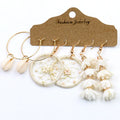New Gold Large Hoops Tassel Earrings Set Pearl Stainless Steel Fashion Earrings Jewelry for Women
