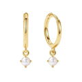 Nagosa Factory Price 925 Sterling Silver Jewelry 18k 14k Gold Vermeil Pave Pearl Hoop Earring for Women