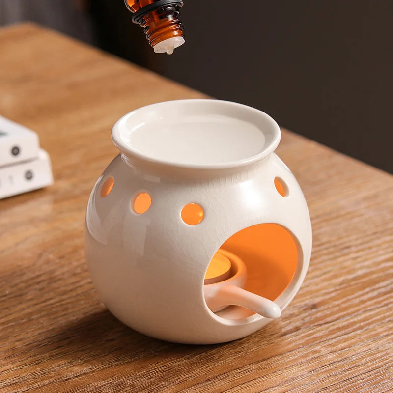 Wholesale Home Decor Big Mouth Shape Tea Light Essential Oils Ceramic Scented Candle Melts Warmer Wax Burners
