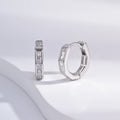 Wholesale Earrings Jewelry Rhodium Plated Cubic Zirconia Huggie 925 Sterling Silver Fine Jewelry Earrings