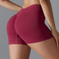 Wholesale Ladies High Waist Sports Shorts New Custom 5 Color Seamless Yoga Shorts with Elastic Waist Closure Print Pattern