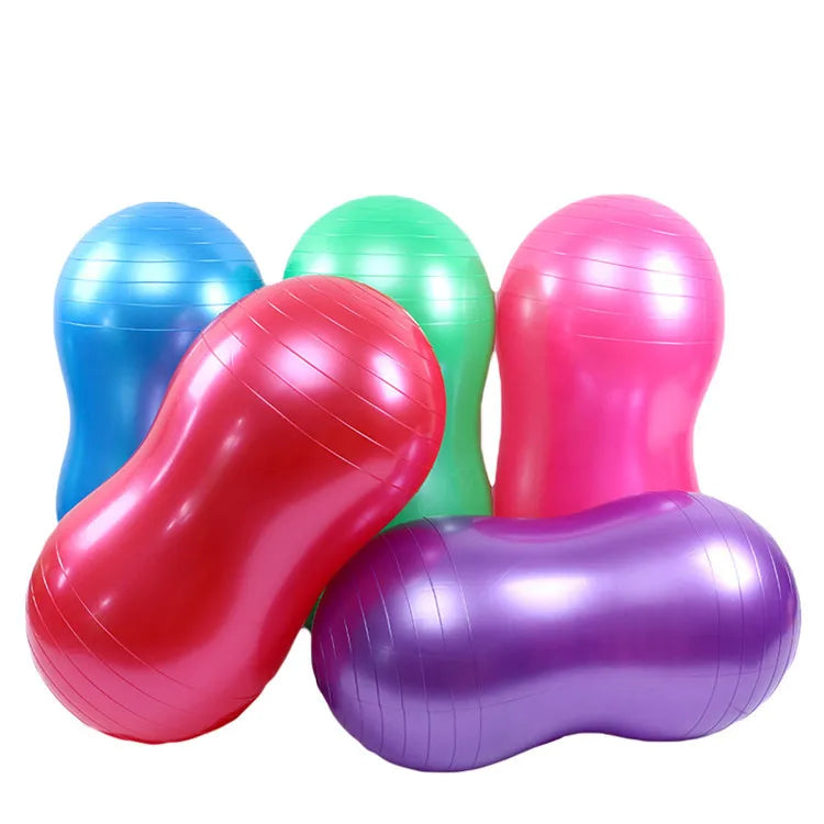 Wholesale Anti-Burst Peanut Yoga Ball 90x45cm Eco-Friendly PVC Non-Slip Peanut Exercise Ball for Pilates and Physical Therapy