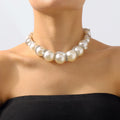 European American Style Heavy-duty Diamond Wrapped Pearl Necklace ZA Retro Light Luxury Personalized Short Necklace for Women