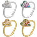 RM1538 Dainty 18k Gold Plated Cubic Zirconia CZ Micro Pave Love Heart Shaped Rings for LadiesValentine Mothers Day Gift