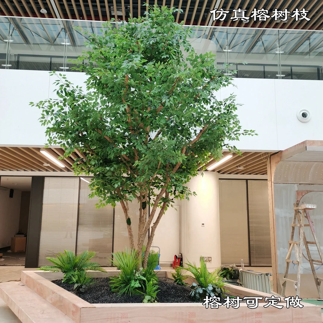 OV Wood Trunk Artificial Ficus Banyan Tree Plant for Decoration