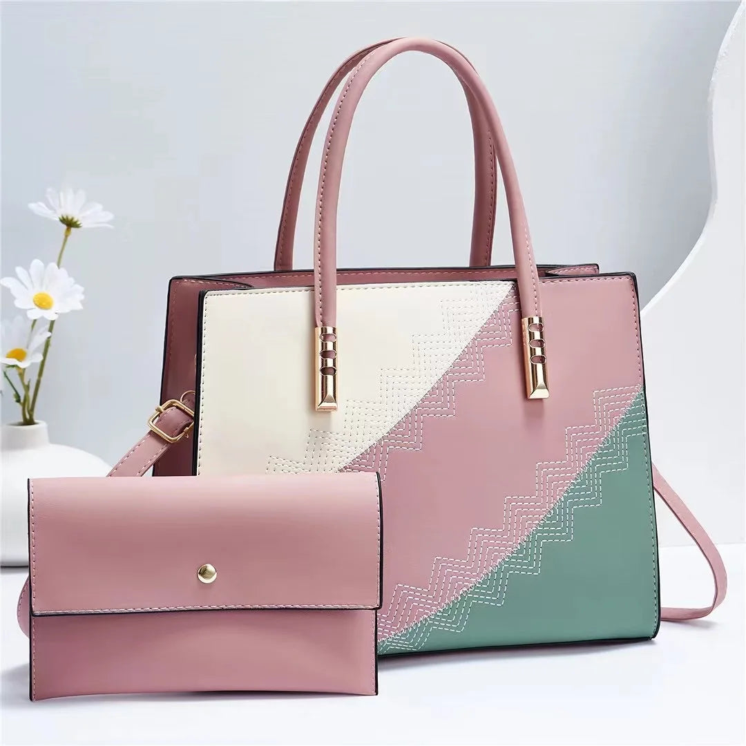 2025 Trendy Korean Style Women's Large Capacity PU Handbag Waterproof Crossbody Shoulder Bag for Foreign Trade/