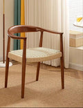 BST Luxury Solid Wood Rattan Dining Room Chair High Quality Furniture Solid Wood Arm Kennedy Chair Rattan Chair