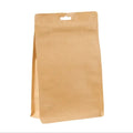 Customized Flat Bottom Stand up Kraft Printed Paper Snack Food Packaging Bags With Zipper