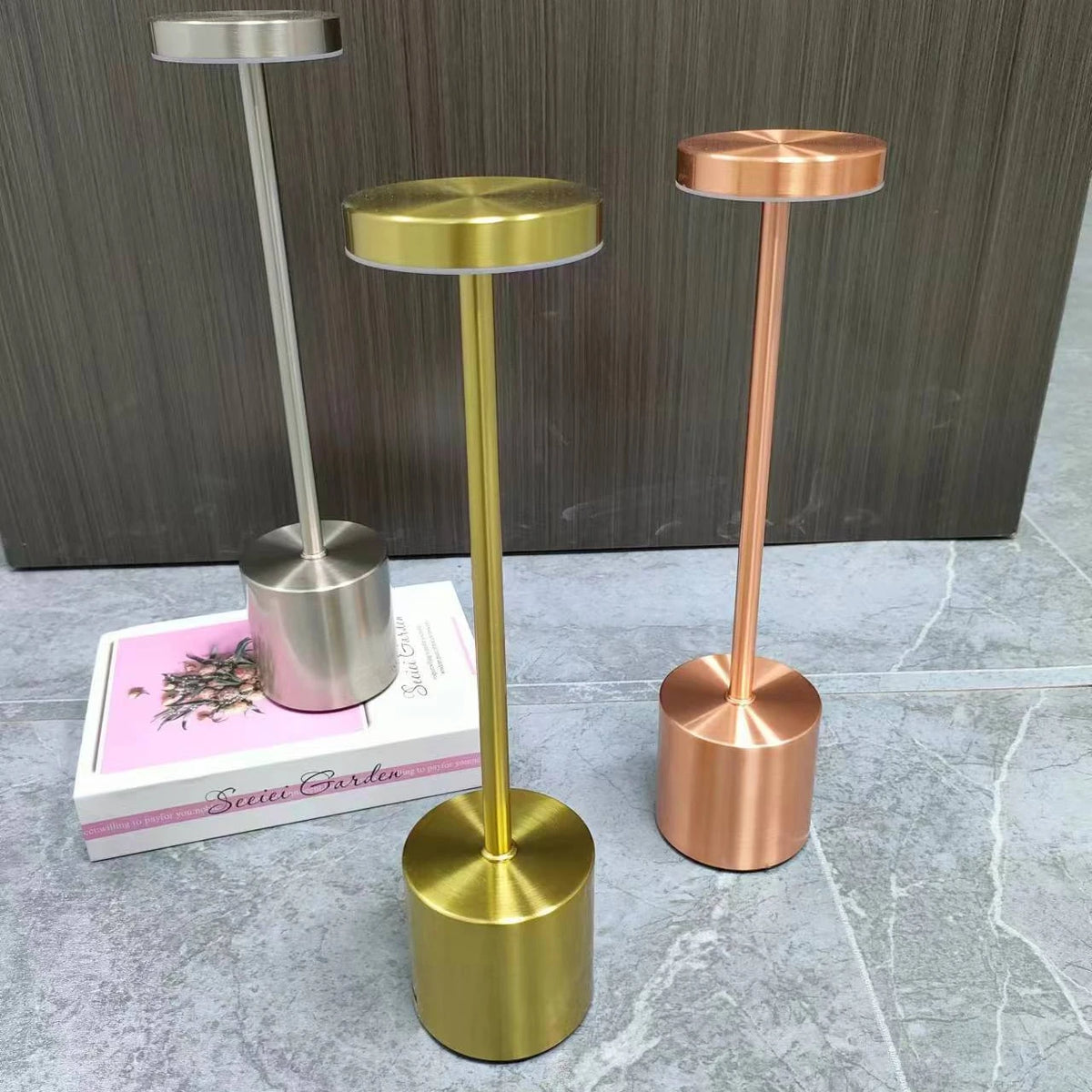 JAIYI Quality Metal LED Three-color Table Lamp for Bedroom Decorative Restaurant Decorative