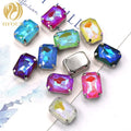 Jelly Candy AB Color Sew Glass Crystal Rectangle Shape Claws Strass Rhinestones for Jewelry Handmade