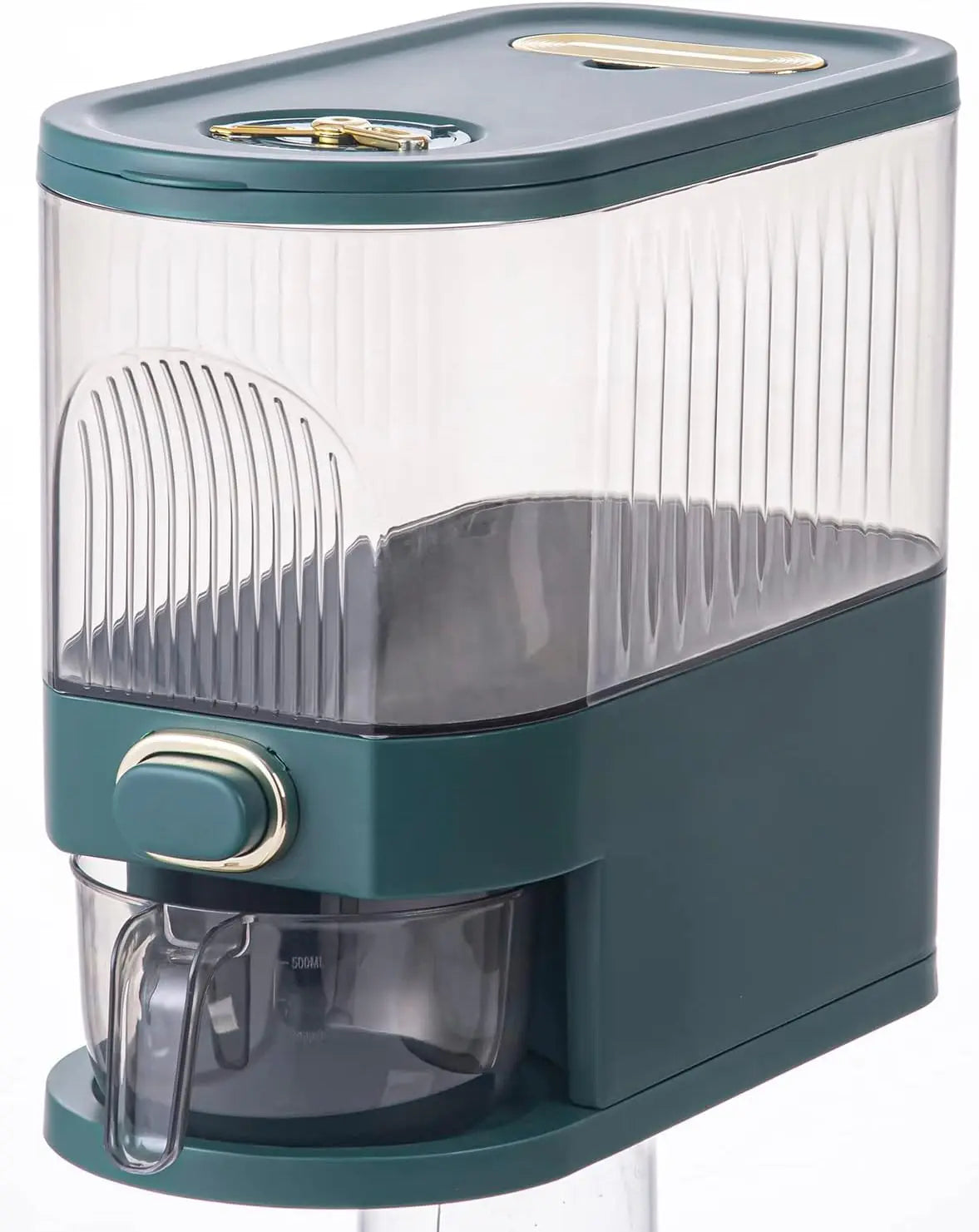 Rice Dispenser Large Cereal Dry Food Storage Containers with Measuring CupBPA-Free Kitchen Pantry Organization-Grey
