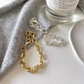 Chunky 18K Gold Plated Bracelet 925 Sterling Silver  Link Chain Bracelet