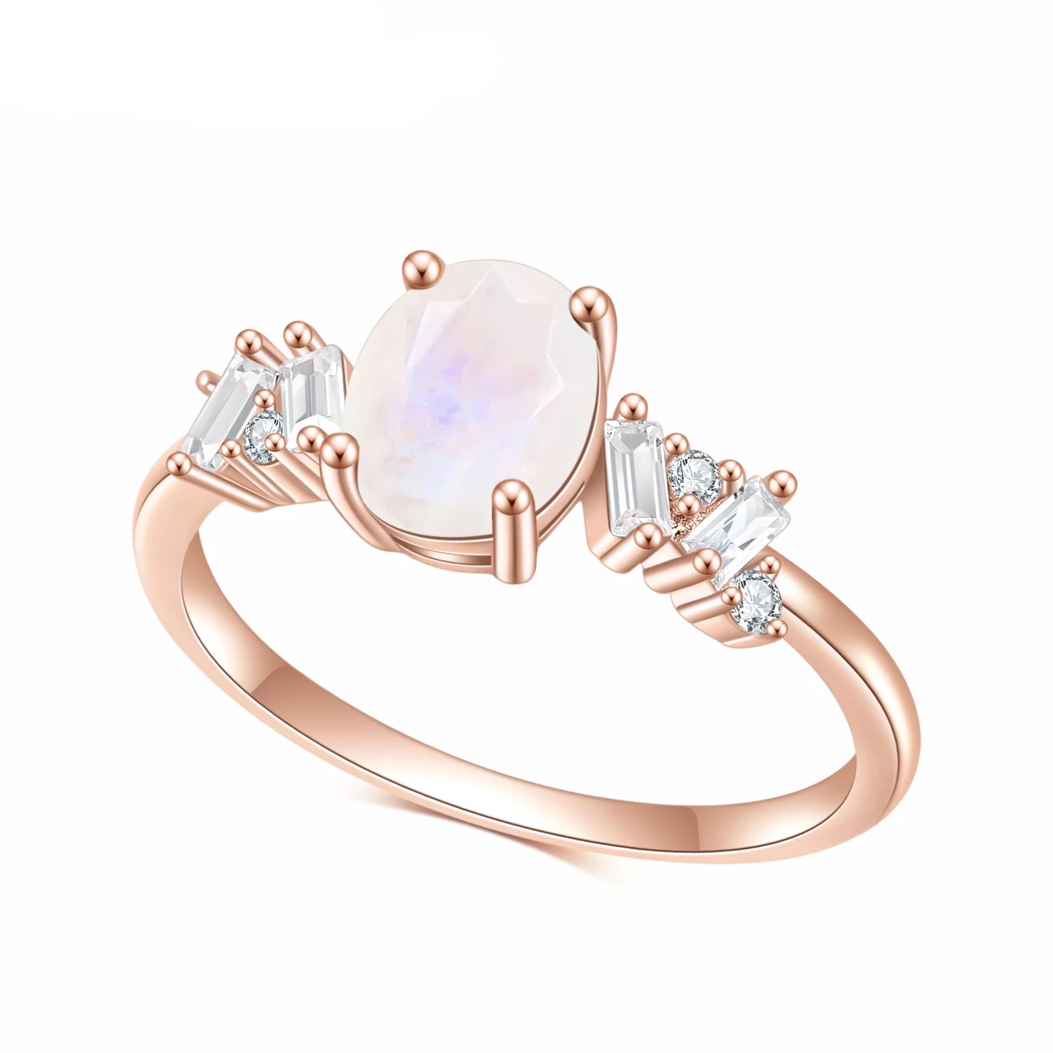 OL0918 Abiding Classic Fashion Design Custom Engraved 925 Sterling Silver Oval Moonstone Ring Designs for Girl