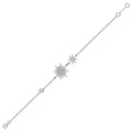 Brilliant Fine Jewelry 925 Sterling Silver Wholesale 18k Gold Plated Cz for Women Jewelry Star Link Chain Silver Bracelet