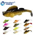 8cm/19g Jumping Fish T-tail Anti-hanging Bottom Soft Bait Warped Mouth Bag Lead Fish Soft Worm Color Soft Jumping Fish Lure