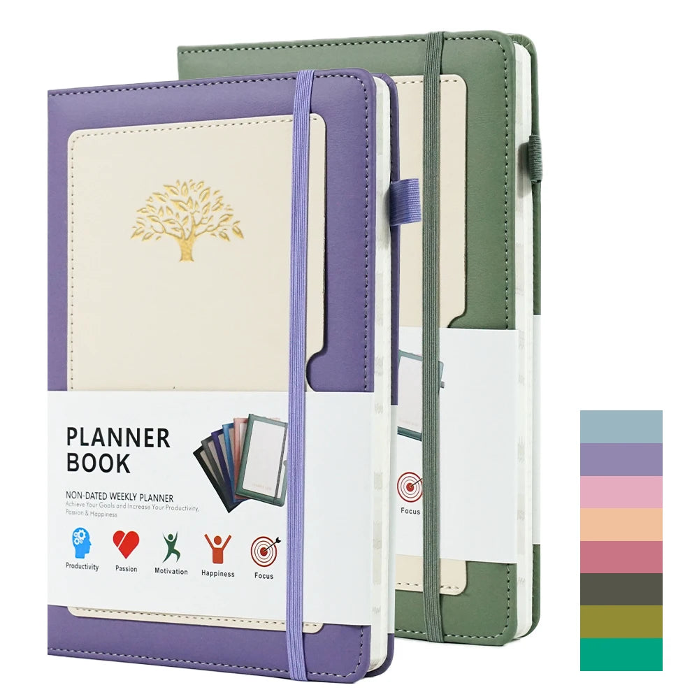 Journal Planner Professional School Luxury Notebook for Students With Pen Holder and Ribbon