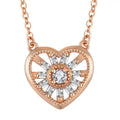YH JEWELLERY Fine Jewelry Rose Gold Plated Heart Necklace 3A Cubic Zirconia Heart Shape Necklaces for Women Girls Jewelry