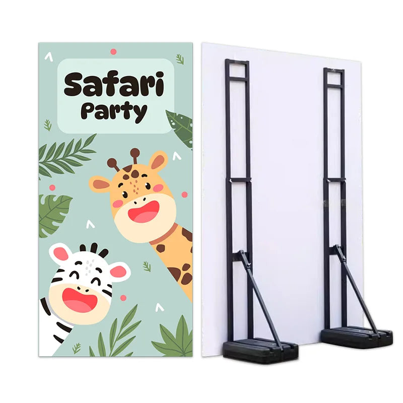 Adjusts the Height of the Telescopic KT Board Support Frame Iron Background Stand Black 100-180cm for Wedding Ceremony Use