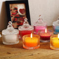 Textured Heat Resistant Clear Yurt Glass Jar Cylinder Candle Cup Holder New Luxury Glass Candle Jars With Lids