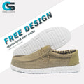 Greatshoes Khaki Casual Pure Leather Walking Shoes Daily LifeCanvas Casual Men Loafer Boat Shoes for MenMen'S Slip on Shoes