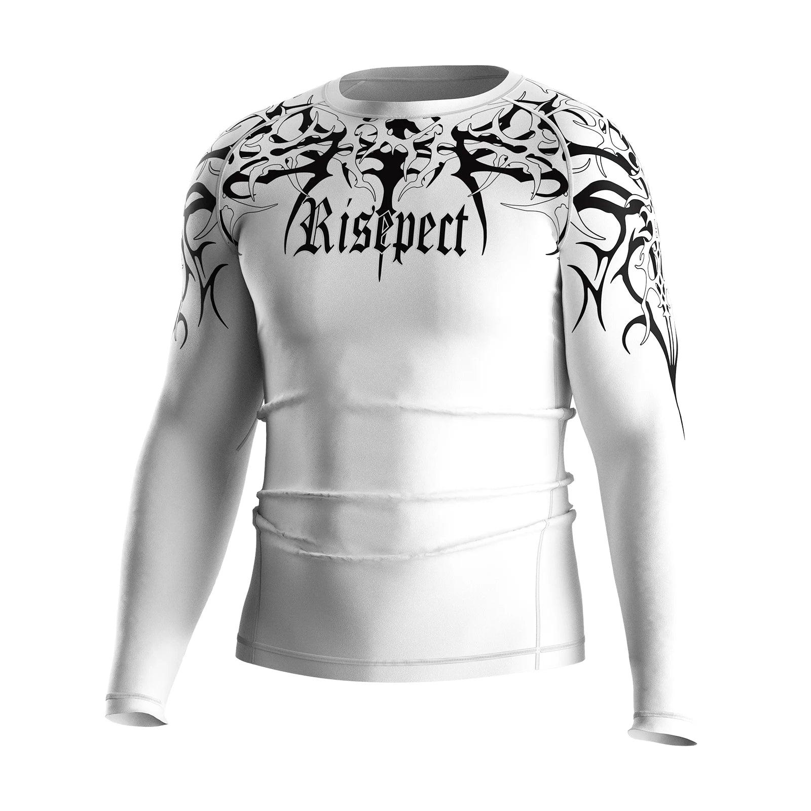 Secure Fit Men's MMA Rashguard Underarm Mesh Panels Anti-Roll Hem Flat Lock Stitching for Competition