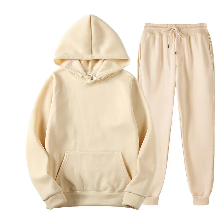 Custom logo 2 Piece Hoodie Sweatpants Set Men Tracksuits
