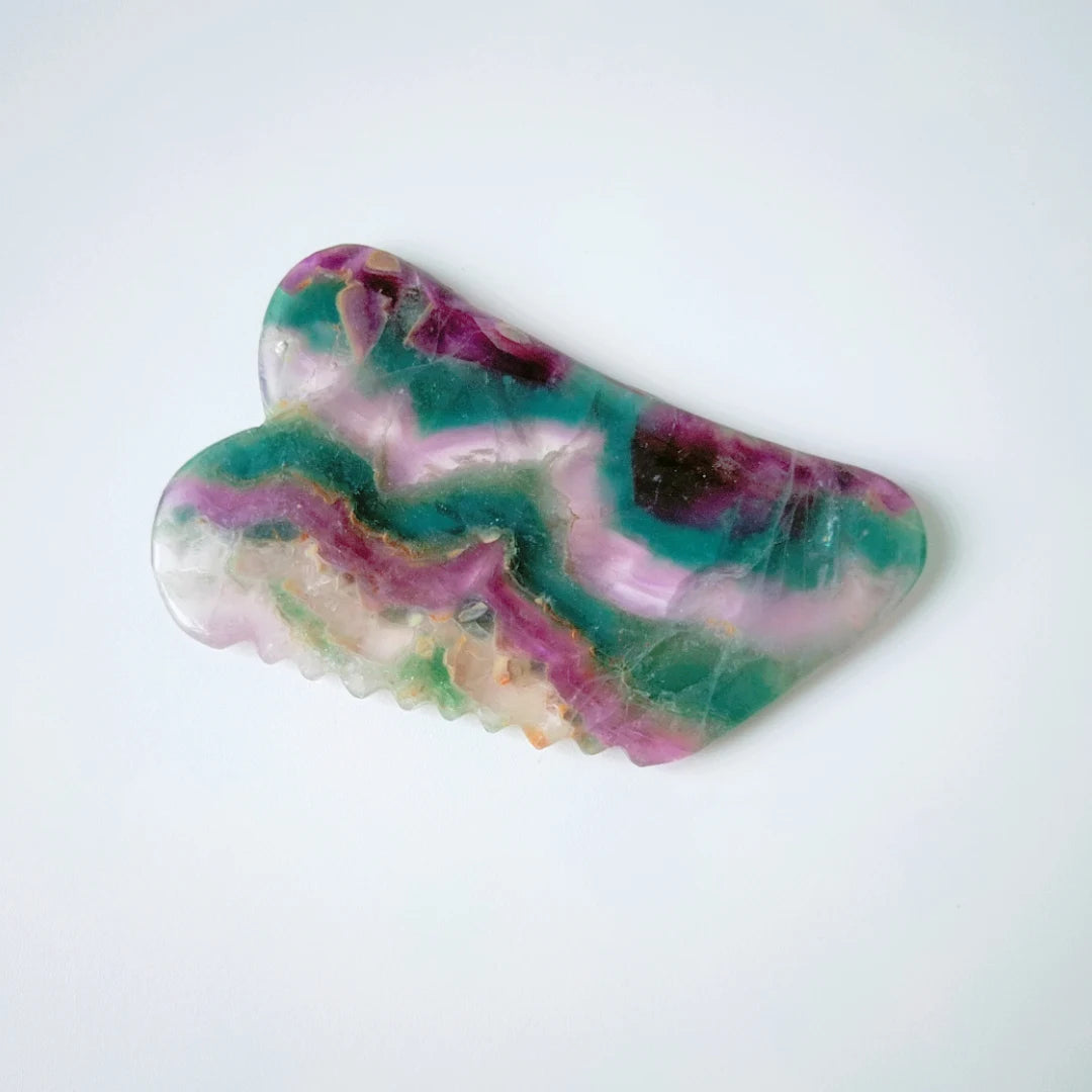 Huiying Latest Product Body Massage Accessories Fluorite Gua Sha Facial Guasha Tool in Customized square Jagged Shape