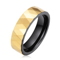 High Polished 8mm Width Faceted Gold Black Plated Tungsten Carbide Mens Jewelry for Couple Ring Wedding Ring