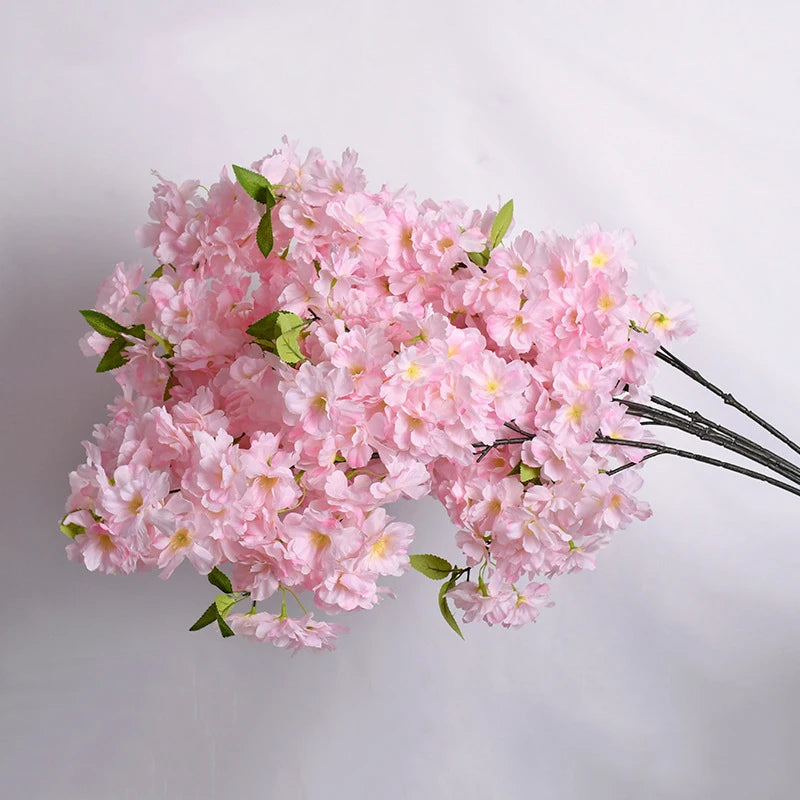 M-C127 Wedding Indoor Outdoor Decoration Artificial Cherry Blossom pink Artificial Single Cherry Blossom Flowers