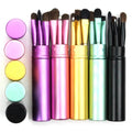 5pcs Travel Makeup Brush Set Portable Aluminum Tube Mini Eye Brush Eyeliner Eye Shadow Somked Make up Brushes Set